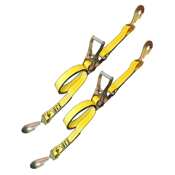 Mega Cargo Control USA 2" x 8' Ratchet Strap W/ Twisted Snap Hook - (2-Pack) -  WLL: 3333 lbs