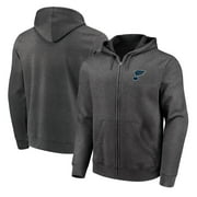 Men's Fanatics Branded Heathered Charcoal St. Louis Blues Primary Logo Full-Zip Hoodie
