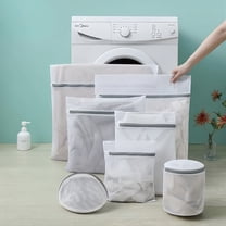 Behome 7 Pack Laundry Bags, Mesh Wash Bags with Zipper Protective Cover, Delicate Laundry Bags for Clothes, Underwear, Lingerie, White, 7 Sizes