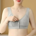 thumbnail image 2 of Wdgfv Daisy Bras for Older Women 2025 Comfy Convenient Front Closure Bra Full Support No Underwire Bras Grey 46, 2 of 6