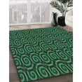 thumbnail image 3 of Ahgly Company Machine Washable Indoor Round Transitional Deep Teal Green Area Rugs, 7' Round, 3 of 7