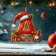 thumbnail image 1 of Adorno Navideño con 26 Letras | Adornos Navideños Acrílicos Personalizados | Adornos con Letras Ligeros y Duraderos con Gorros de Papá Noel | Decoración Navideña para Colgar En El Árbol, para Casa, O, 1 of 5