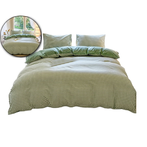 VQPeo 4-Piece Bed Sheet Set with Quilt Cover – Duvet Cover & Fitted Sheet & Pillowcases Set – Soft, Breathable, All-Season Bedding for Dorms, Double Beds