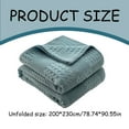 thumbnail image 3 of Bedding Pure Cotton Blanket Lightweight Warm Blanket,100% Cotton Bed Blanket, Breathable Bed Blanket Queen Size,Cotton Thermal Blankets Full Queen,for Layering Any Bed for All Season(Blue200x230cm), 3 of 8