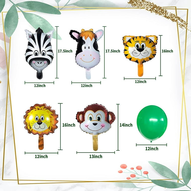 Jungle Safari Park Decor Tropical Theme Birthday Party Decoration Animal  Foil Balloon Bunting Paper Tassels Leaves for Children's Day. 