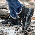thumbnail image 3 of Bottillons pour Hommes à la Cheville, Montants, Chaussures de Randonnée d'Hiver, Chaussures d'Escalade, Imperméables, Légères, pour Voyage en Plein Air, 3 of 5