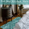 thumbnail image 5 of Teal Green Kitchen Mats for Floor, Turquoise Geometric Boho Kitchen Rugs Set of 2 Carpet Area Rug, Retro Vintage Farmhouse Boho Kitchen Decor and Accessories Stuff, 17x30 and 17x47 Inch, 5 of 6