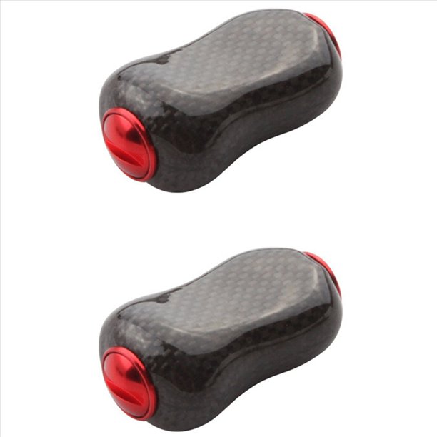 2x Luya - Rueda de Pesca con Agarre de Carbono, 4 G, Ligera, Accesorios de Modificación de Agarre para Bricolaje, Color Rojo