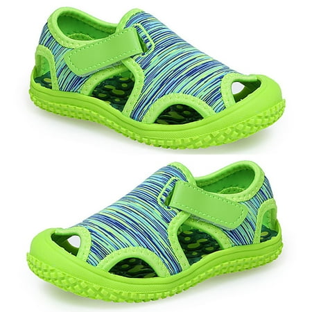 

huanledash Kids Summer Camouflage Non-Slip Soft Soled Flat Shoes Closed Toe Beach Sandals