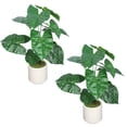 thumbnail image 2 of 30'' Artificial Tropical Alocasia Leaf Plant With White Pot 2pc/set, 2 of 12