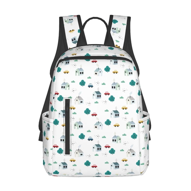 Balery Cartoon House Car Mochila Ligera para Hombres y Mujeres – Resistente y Impermeable, Ideal para la Escuela, el Trabajo, los Viajes y el Uso Diario