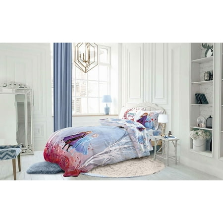 Disney Frozen Forest Spirit 7 Piece Full Size Kids Bed Set with Shams