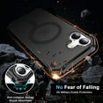 thumbnail image 3 of Dteck for iPhone 16 Plus Case,Compatible with MagSafe,Shockproof Military-Grade Protection,Air-Guard Corners,Anti-Yellowing Frosted Magnetic Phone Case for iPhone 16 Plus, Black, 3 of 6
