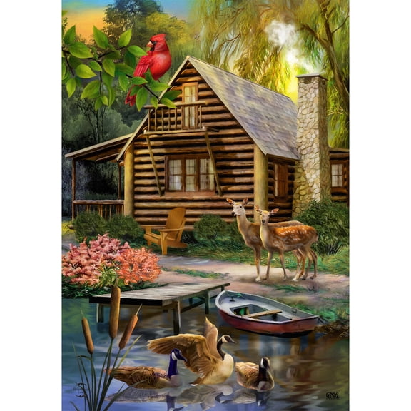 Briarwood Lane Summer House Flag 40x28 For Outdoor Lakeside Cabin For Summer House Flag