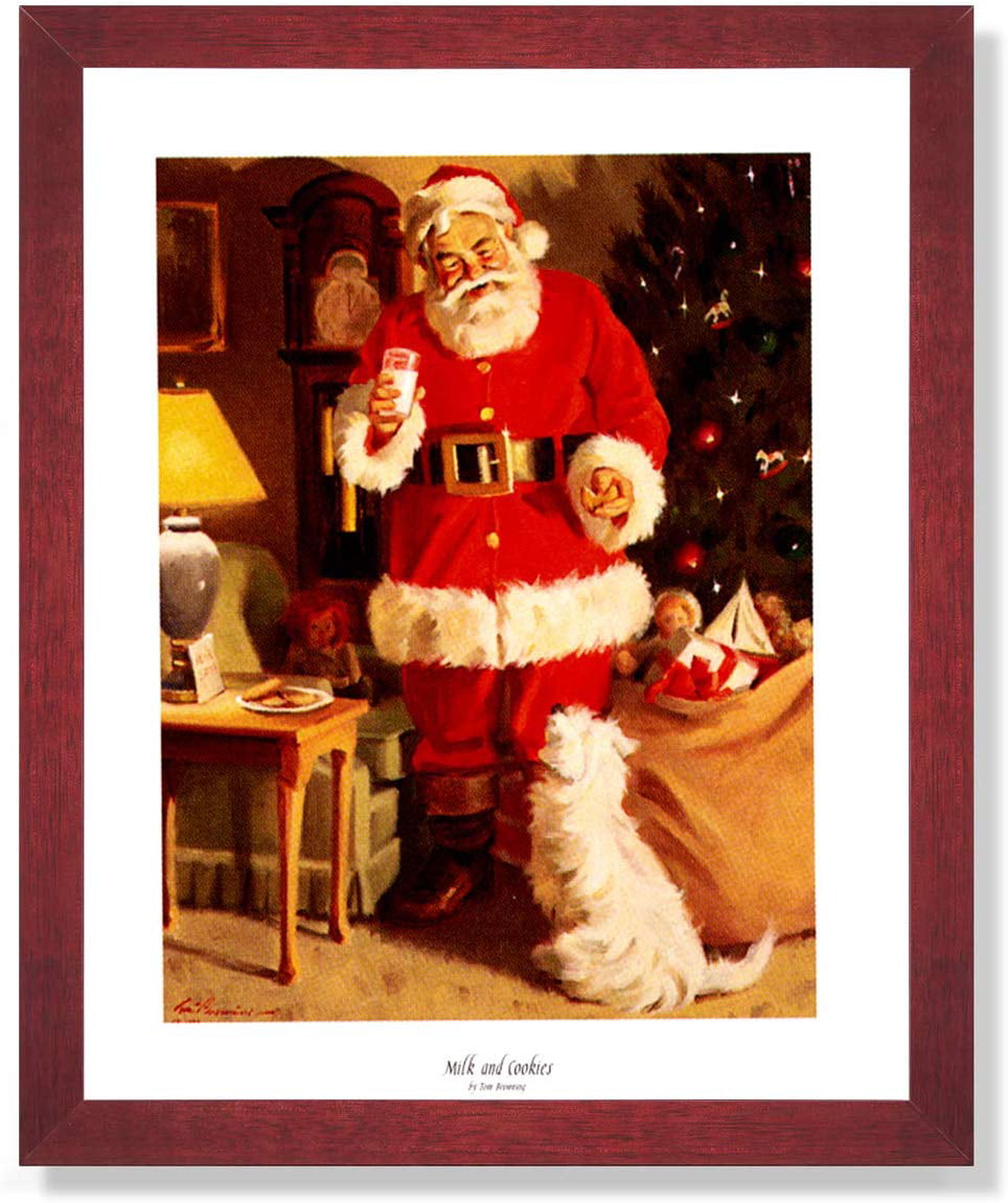 Christmas Santa claus Vintage boho Santa sign bohemian Christmas home decor retro boho santa boho Christmas decor framed Santa sign
