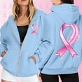thumbnail image 2 of Yuannlog Womens Hoodies Zip Up Cancer Awareness Month Long Sleeve Pullover With Pockets Drawstrings Casual Athletic Sweatshirts, 2 of 5