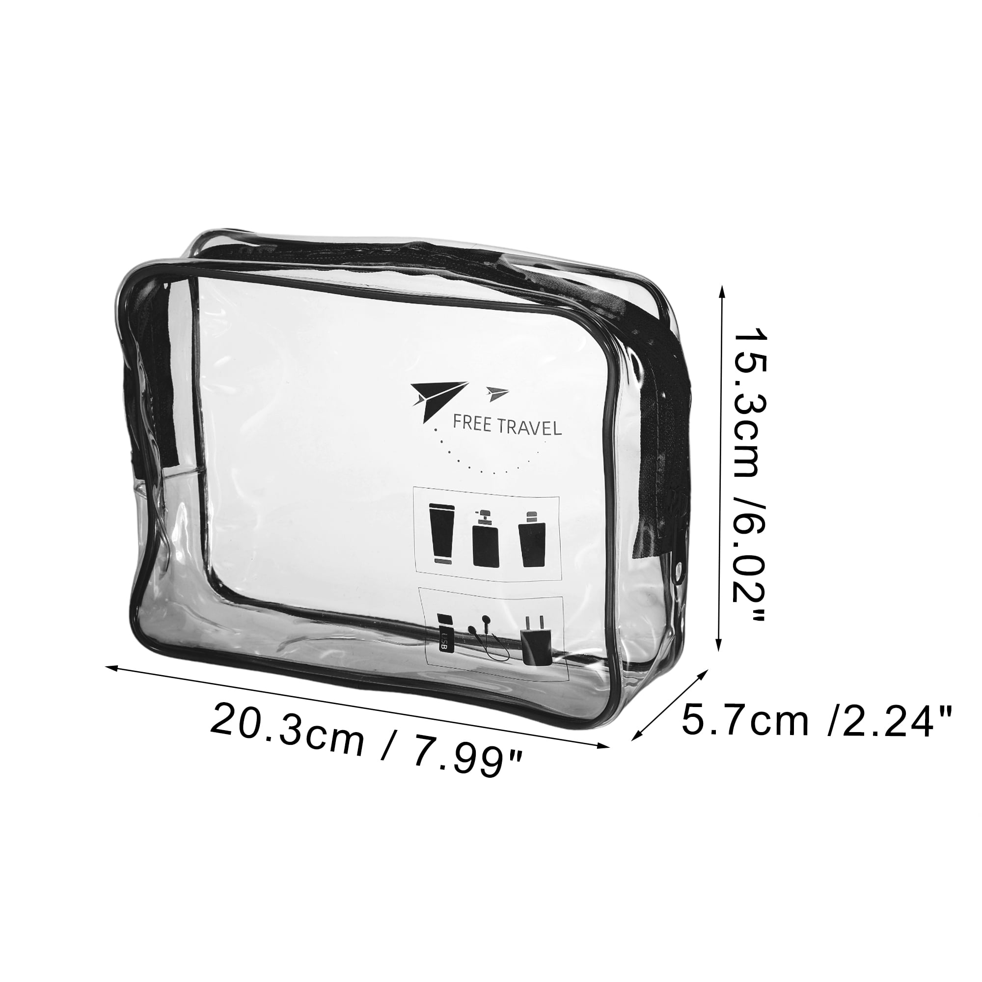 Unique Bargains Women Travel Makeup Bag for Vacation Camping Bathing Gym Black