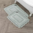 thumbnail image 2 of Absorbent Bath Mat Reversible Crochet Soft and Plush Bathroom Mat 100% Cotton 2-Piece Bath Rug Set, Sage Green, 2 of 9