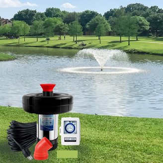 LED Pond Fountain Aerator With 4 RGB Lights - 1HP 750W, 15000 GPH, Stainless Steel Floating Fountain Pump