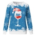 thumbnail image 4 of TIMIFIS Cadeaux de Noël Chandail Col Rond pour Femmes Hauts Décontractés Hiver Verre de Vin Rouge Chapeau de Père Noël Imprimé Chandail à Manches Longues Bonne Année, 4 of 4