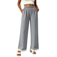 thumbnail image 2 of YuXingFu Womens Linen Pants Women Petite Relaxed Palazzo - Cargo Pocket Summer Gray S, 2 of 7