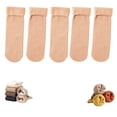 thumbnail image 2 of VISALY Winter Mid-Calf Fleece Socks Cotton Snow Socks for Men and Women,5 Pcs Thick Warm Winter Cozy Thermal Socks,Home Floor Socks,Postpartum Socks 5-Piece Set for Unisex Beige One Size, 2 of 3