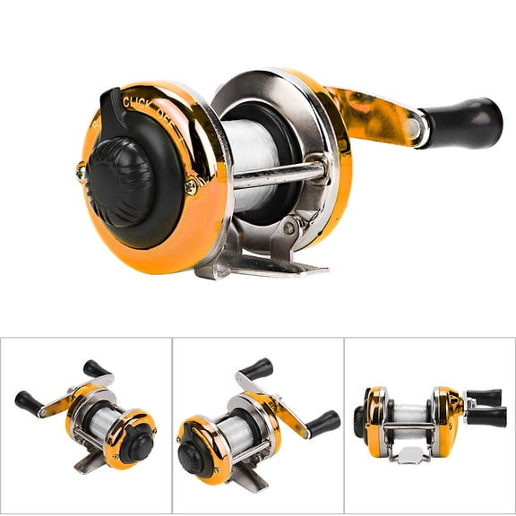 Durable Metal Fishing Reel, Smooth Drag  Portable Design For River, Ice  Boat Fishing