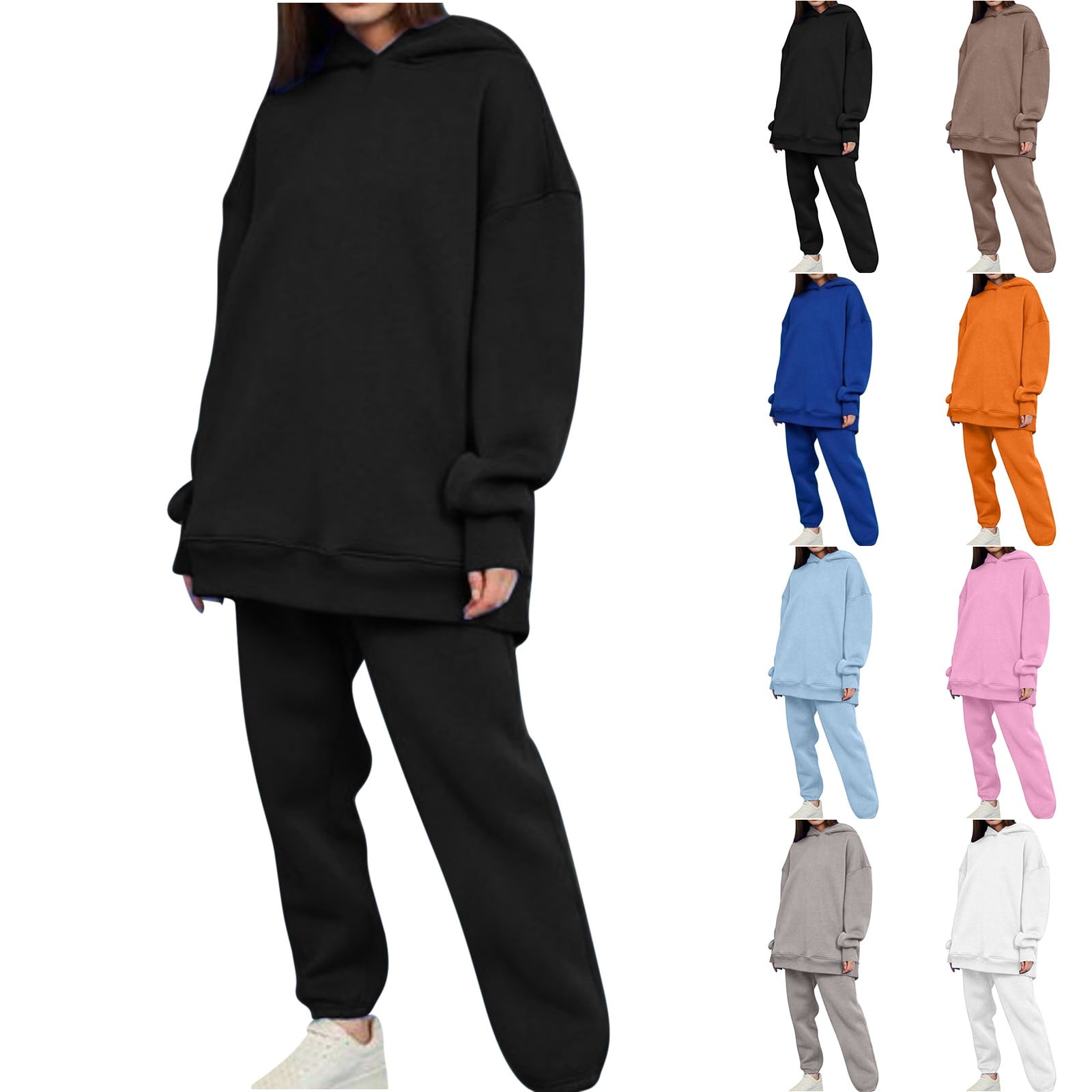 UANEO Damen-Sweatsuit 2-teilig – Hoodie & Jogger Set | Hohe Taille, Kapuze | Bequemes Lounge- & Trainings-Outfit