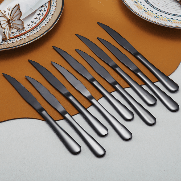 6pcs stainless steel steak knife with wood handle Table Knives Set Restaurant  Cutlery Dinnerware Set - SteakEat