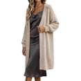 thumbnail image 3 of Gamivast Long Cardigan Sweaters for Women Plus Size Fuzzy Open Front Duster Coat Soft Fluffy Knit Outerwear Long Sleeve Casual Loungewear Cozy Cover Up for Fall Winter, 3 of 7