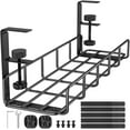 thumbnail image 1 of czcpp-Under Desk Cable Management Tray, 15.7'' No Drill Steel Desk Cable Organizers, Wire Management Tray Cable Management Rack, Desk Cable Tray with Wire Organizer and Desk Cord Organizer, 1 of 4
