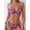 purple, variant on Women's 2 Piece Floral Print Halter Neck Tie Bikini Set Triangle String Thong Swimsuit Brown S