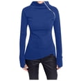 thumbnail image 1 of WEAIXIMIUNG T-Shirts pour Femmes Long Blouse Décontractée Unie à Manches Longues Pull Col Roulé Sweat à Fermeture Éclair, 1 of 8