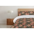 thumbnail image 4 of Ambesonne Floral Boho Down Alternative Quilt Comforter, Art of Tropical Flowers, Twin, Pale Vermilion Jade Green, 4 of 5