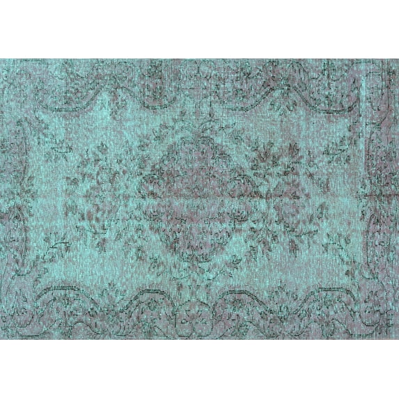 Ahgly Company Indoor Rectangle Persian Turquoise Blue Traditional Area Rugs, 8' x 10'