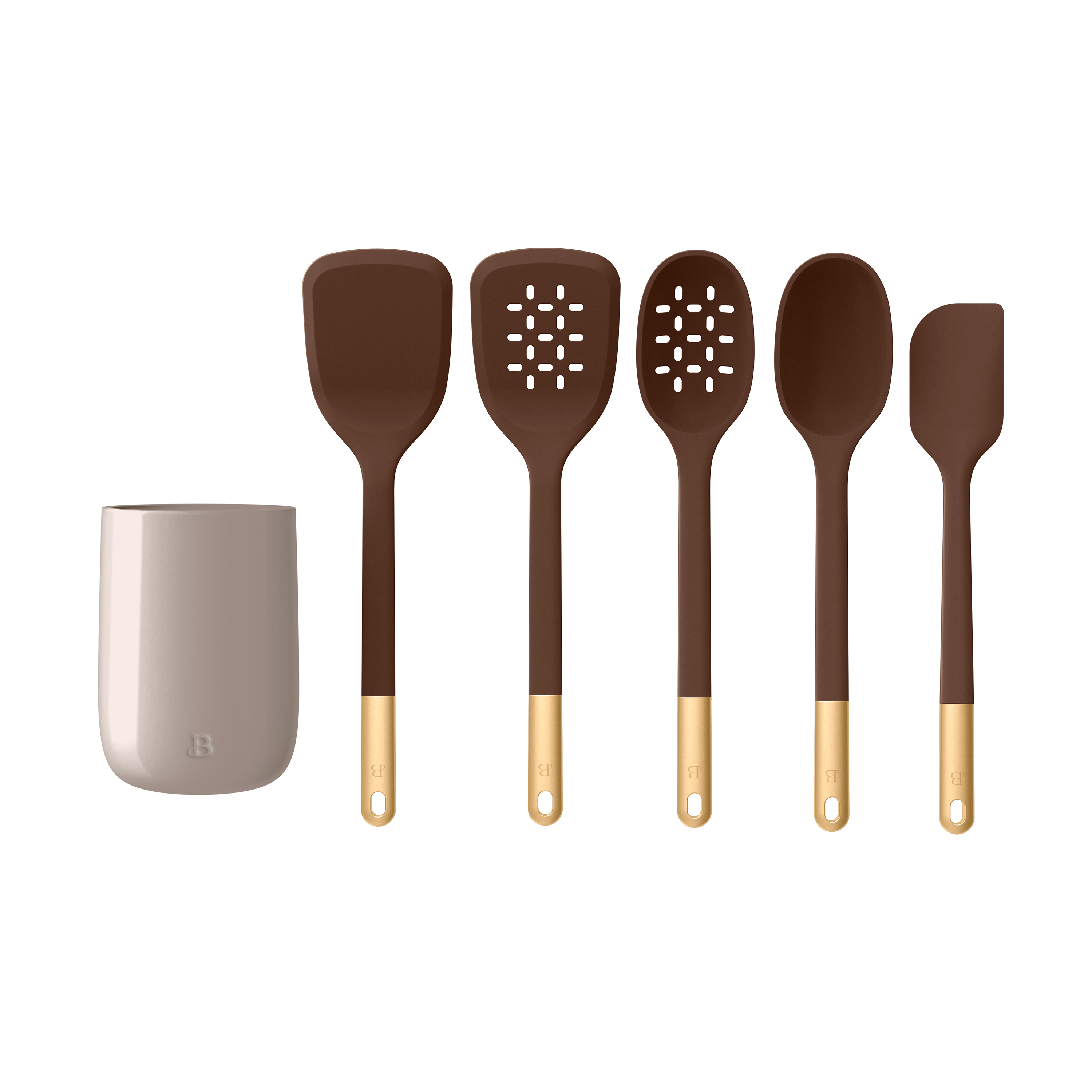 Beautiful 6-Piece Silicone Kitchen Tool Set with Crock photo 6