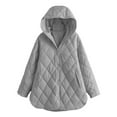 thumbnail image 6 of larppty Long Jackets for Women Fashion 2025 Winter Coat for Women Business Casual Diamond Quilted Hooded Lightweight Jackets (Grey, M), 6 of 9