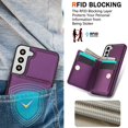 thumbnail image 7 of ELEHOLD Case for Samsung Galaxy S22 Plus,Business PU Leather Stand Case with Card Holder & Ring Holder,Deeppurple, 7 of 7