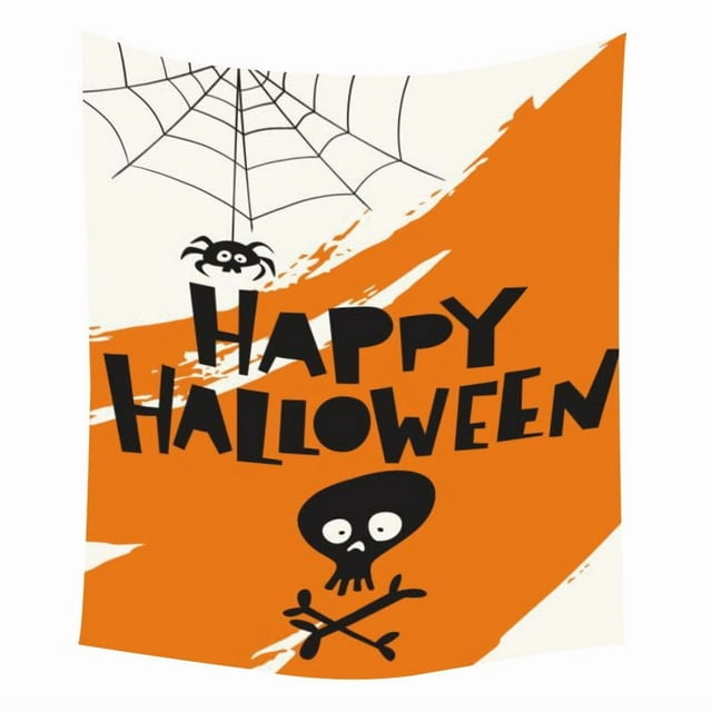 Tapestry Happy Halloween para pared, 150 x 150 cm, microtela de fibra