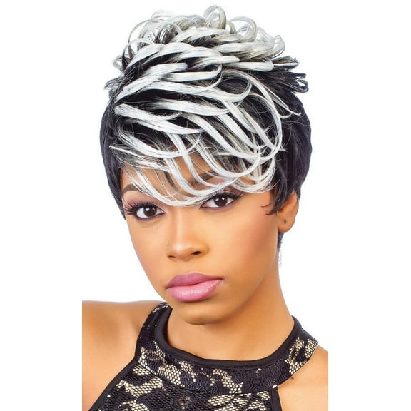 Diana Bohemian Wig Synthetic 100% Futura Short Boycut Pixie Style - VERSACE (TT1B/SNOW)
