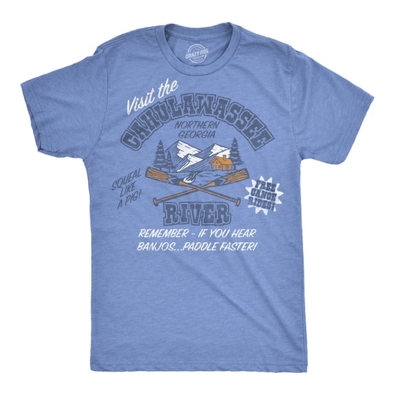Mens Funny T Shirts Visit The Cahulawassee River Sarcastic Movie Graphic Novelty Tee For Men Graphic Tees