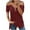 Red womens tops summer, variant on USSUMA Plus Womens Tops Dressy Casual V Neck Tunic Tops for Women Cold Shoulder Summer Tops Chain Strap Shirt Zipper V Neck Tops Casual Loose Tops Blouse