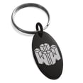 thumbnail image 1 of Stainless Steel Letter W Initial 3D Cube Box Monogram Engraved Small Oval Charm Keychain Keyring, 1 of 1