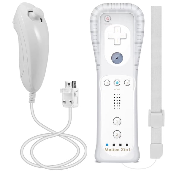 Remote Controller Compatiable with Wii/Wii U, Motion Plus Game Controller with Nunchuck for Wii Console