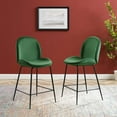 thumbnail image 7 of Modway Scoop Black Powder Coated Steel Leg Performance Velvet Counter Stool in Emerald, 7 of 7