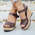thumbnail image 3 of SACFOF Wide Width Platform Wedge Sandals for Women: Comfortable Low Heel Open-Toe Summer Shoes with Adjustable Ankle Strap, 3 of 6