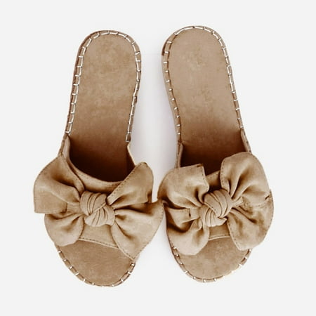 

Aayomet Women s Heeled Sandals Women s Sandals Fashion Bow Color And Size Solid Large Slippers Platform Women s sandals Brown 8.5