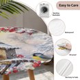 thumbnail image 3 of Christmas Round Tablecloth for 45-54 Inch Tables, Fitted Table Cover with Elastic Edge, Xmas Birds Snowflake Tree Botanical Waterproof Outdoor Table Cloth Protector for Patio Garden Dinner Picnic, 3 of 9