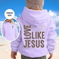 thumbnail image 5 of Boys Girls Jesus Loves You Christian Hoodies Letter Casual Hooded Sweatshirts, 5 of 8