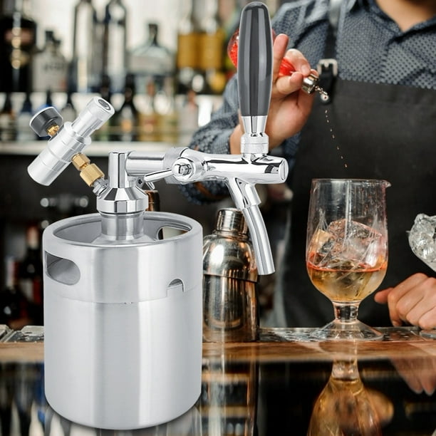 Keg Tap,2L Stainless Steel Homebrew Beer Pressure Gauge Beer Keg Tap Leading Edge Technology